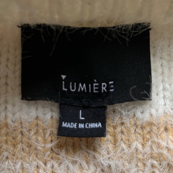 Lumiere Gentle Fawn Cozy Ivory Multicolor Striped Hilda Sweater Size Large - Picture 5 of 12